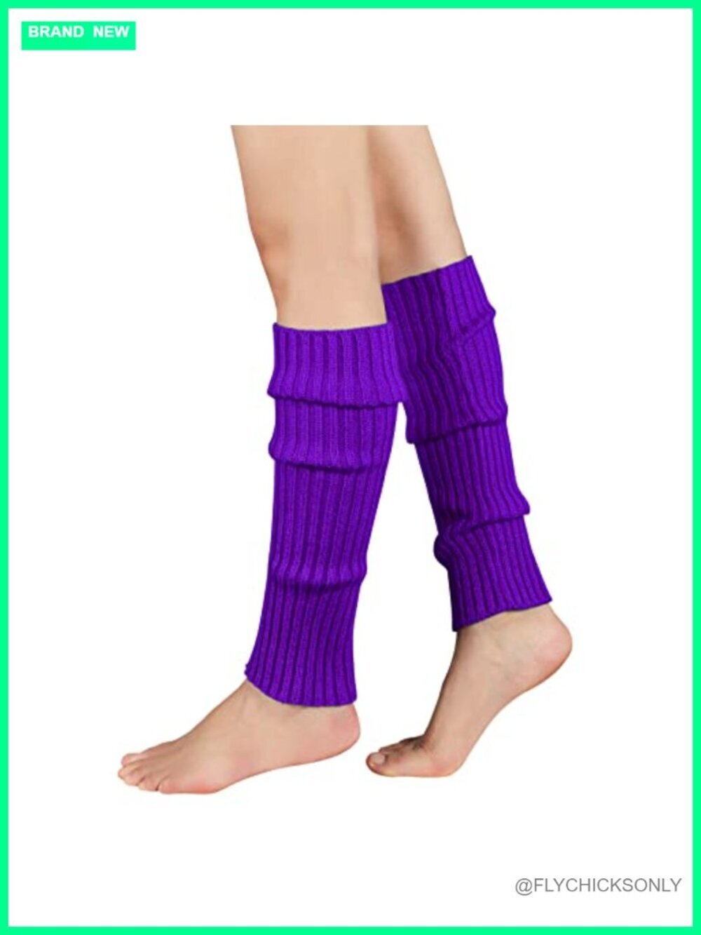 Ribbed Knit Leg Warmers for Women - 80s Neon Party Accessory
